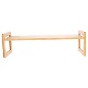 Bamboo Storage Rack Desk Monitor Riser Laptop Computer Screen Office