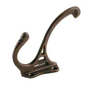 9.5cm Nouveau Hat &amp; Coat Hook, Antique Brass