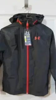 Under Armour Boys UA Golf Black Hoodie Jacket Storm Water Resistant Sz S-NWT $65