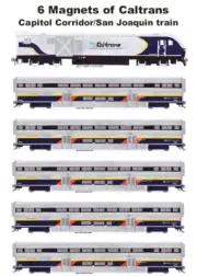 Amtrak California Capitol Corridor/San Joaquins Set of 6 magnets Andy Fletcher