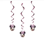 Iconic Minnie Mouse 3 Ct Hanging Swirls 26" Decorations