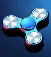 Stainless Steel Tri-Wing Fidget Spinner, Blue