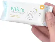 Niki's Natural Pocket Baby Wipes | Organic Baby Wipes Sensitive | Made with Manuka Honey and Coconut Oil, Unscented | EWG Verified | 32 Wipes (4 Pack x 8 Count Wipes)