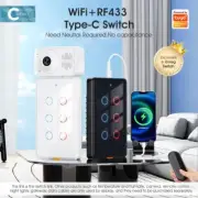 Tuya WiFi Wireless Smart Light Switch RF433 US 110-240V Set Timer 6 Gang Voice