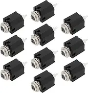 OTOTEC 10Pcs 6.35mm Vertical 3 pin Tin Plated Square Audio Socket with Nut and Washer Suitable for Home Appliances TV and Stereo System