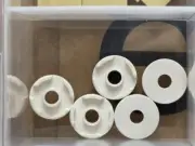 LEGO Parts - White Tile, Round 2 x 2 with Hole - No 15535 - QTY 5