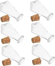 Levemolo 6pcs Mini Glass Bottles Cork Tiny Vials Small Jars for Decor Crafts Jewelry