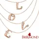 【BRILLMOND JEWELRY】18K玫瑰金 5-8分 字母 鑽石項鍊(天然鑽石總重5-8分 全18K玫瑰金台)