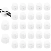 25 Pcs Plastic Spring Cord Lock, Double Hole Toggle Round Stopper, White