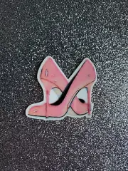 5pc. Fryday! Pink High Heels, Stiletto Flatback, Resin Planar, Cabochon, Bow