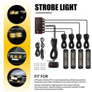 4X Amber White 12LED Front Grille Light Flash Emergency Strobe Warning Light O