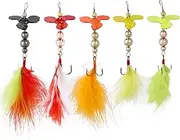 Spinner Baits Set | Metal Spinner Lure Kits,Wire Alloy Frame Fishing Tackles for Freshwater and Saltwater Environment
