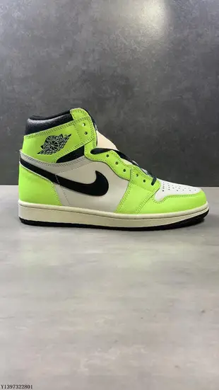 NIKE AIR JORDAN 1 AJ1代經典復古熒光綠高筒百搭籃球鞋 555088-7