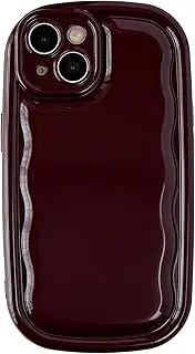 Caseative for iPhone 14 Pro Case, Oval Shape Solid Color Protection Soft Phone Cover Compatible with iPhone (Wine Red,iPhone 14 Pro)