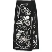 [Forte Forte] Forte Forte Embroidered Taffeta Midi Skirt 0 NUMERIC BLACK