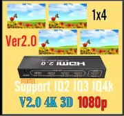 V2.0 Premium 4Way HDMI Splitter 1x4 Support 4K*2K Full HD 3D/ Foxtel IQ2 IQ3 IQ4