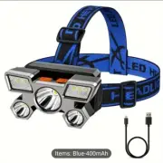 5 LED USB Rechargeable Portable Flashlight Lantern Headlamp Camping Headlight