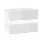 NEW Artiss Bedside Table 2 Drawers RGB LED High Gloss White