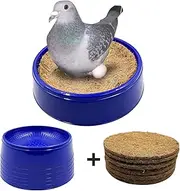 Ecjiuyi 6PCS Pigeon Nest Bowl,Plastic Bird Nest Bird Cage Breeding Hatching Nest with 6PCS Coconut Palm Mat for Racing Pigeons, Doves,Quails and Small Birds,Pet Cage Supplies