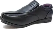 [Us Brass] Boys Kids New Formal Smart Casual Slip On Back to School Black Shoes Size 1-6