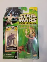 2000 Star Wars Power of the Jedi Force File Jar Jar Binks & Droid Action Figure