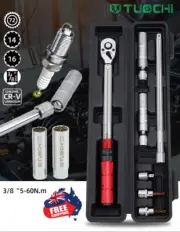 6pcs 3/8 5-60NM drive torque wrench set spark plugs socket torx ratchet