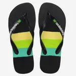 【巴西鞋王】HAVAIANAS哈瓦仕 巴西拖鞋男性拖鞋夾腳拖鞋 2023年新款BRASIL LOGO經典國旗款油彩黑