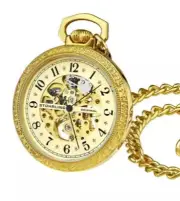 Stuhrling Original 979 03 Consul Mechanical Skeleton Mens Pocket Watch