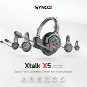 SYNCO Xtalk X1 X2 X3 X5 350m Wireless Intercom Headset System 2.4GHz Full Duplex