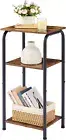 Tall End Table 3 Tier 30 " Narrow Side Table Storage Shelves Small Table Stand