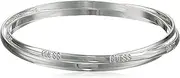 [GUESS] Basic Silver 3 Piece Interlocking Bangle Bracelet, One Size, Silver, no Gemstone