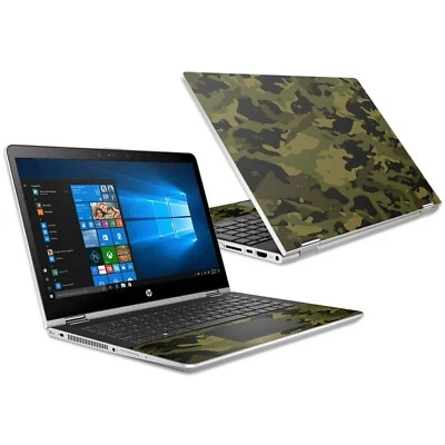 MightySkins Skin Compatible with HP Pavilion x360 15.6" (2018) - Green Camouf...
