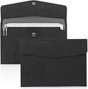 Dpaaoyer 2Pcs Document File Folder, Waterproof Thin PU Leather A4 Envelope Folder Expanding File Organizer Portfolio Storage Case