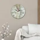Old World Map 30cm Round Wall Clock Silent Acrylic Shell Vintage Style