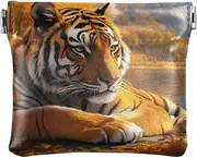 [YXYZRMY] Big Cat Autumn Leaf PU Leather Squeeze Coin Purse, Coin Pouch Change Holder for Women Men, Mini Portable Cosmetic Bags for Women, Multi-colored, one size, Multi-style, Multi-colored, one size