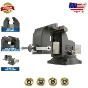 Heavy-Duty 6" Shop Bench Vise with 360-Degree Swivel Base for Precision Work