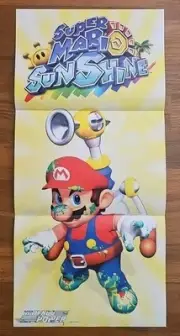 Super Mario Sunshine Gamecube 2002 Official Nintendo Power Poster Authentic