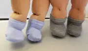 Cabbage Patch Kids Doll Socks Light Blue & Gray 2 Pair CPK Original doll Only