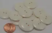 12 Shiny Cream Domed Top Plastic Buttons 7/8" 23MM # 6210