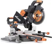[Evolution Power Tools] R255SMS-DB-Li Cordless Brushless Double Bevel Double Battery Sliding Mitre Saw 2x 18v Li-Ion EXT Multi-Material Blade, Cuts Wood, Metal, Plastic, 255mm - Batteries Not Included