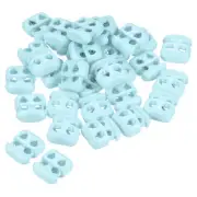 Cord Locks, 30 Pack Oval Spring Toggle Stopper, Light Blue