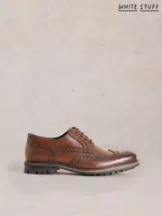 White Stuff Brown Arlo Brogue Leather Shoes (E93551) | $173