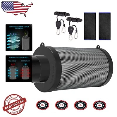 6-Inch Air Carbon Filter with Australian Charcoal for Grow Tents & Hydroponics