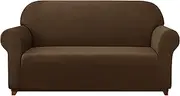 subrtex Stretch Couch Cover Set 1 Piece Sofa Slipcover with A Gift Cushion Cover for 4 Cushion Couch Oversize Sofa(Coffee,XL Sofa)