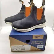Blundstone 2147 Chelsea Elastic Side Boots Women Sz 6 Navy Orange Suede Pull On