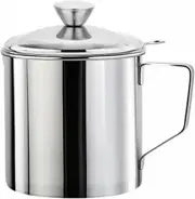 1.8L Stainless Steel Oil Filter Pot Storage Can Cooking Soup Grease Strainer Sep