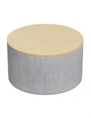 [Artiss] Storage Ottoman 60cm Linen Round in Grey