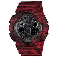 在飛比找旋轉拍賣優惠-CASIO G-SHOCK 戰地虎斑紅迷彩雙顯 潮流運動時尚