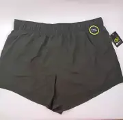 Athletic Works Womens Olive Running Exercise Shorts w Liner Wicking Size 2XL NWT