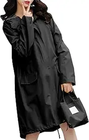 [Generic] Rain Poncho Waterproof Rain Poncho Lightweight Reusable Hiking Hooded Coat Jacket for Outdoor Activities
